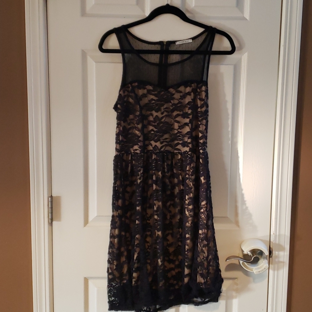 Amber Blue Black Lacey cocktail dress M